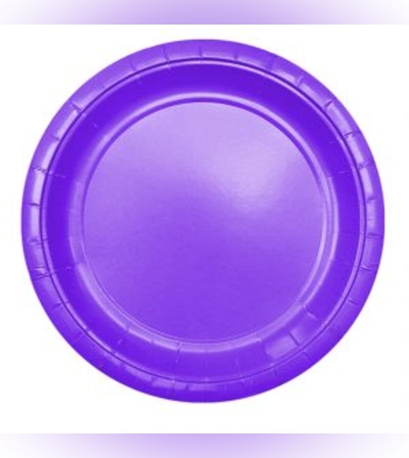 צלחות חלקות צבע סגול 24 יח' בינוני