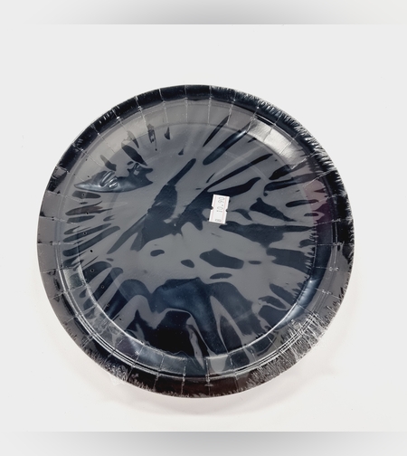 צלחת נייר 9' (10יח') שחור