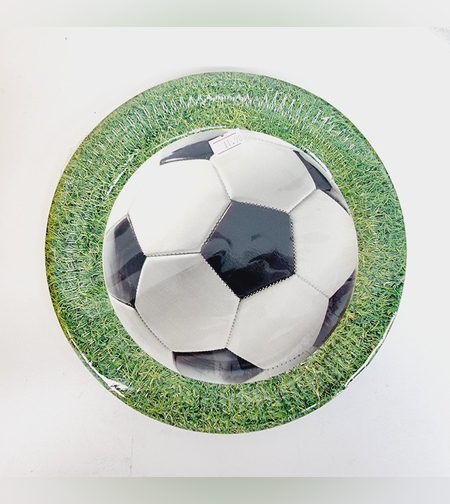צלחות נייר 23 סמ 8 יח' - כדורגל דשא