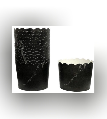 חב' 50 עטרות קרטון לאפיה 7/5.5 ס'מ-שיש שחור