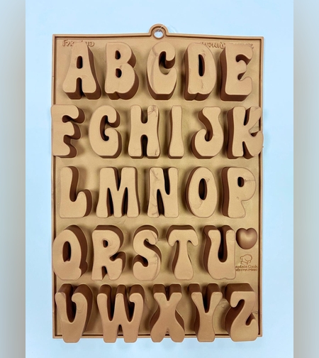 051ZA - תבנית סיליקון אותיות עומדות אנגלית דגם אדל, גובה 5 0״מ