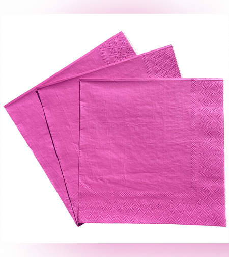 מפיות נייר חלקות צבע ורוד פוקסיה - 20 יחידות