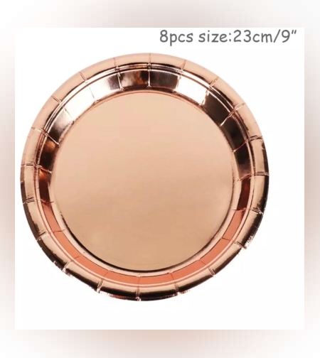 מבריקים רוז גולד - צלחת 9' - 10 יח