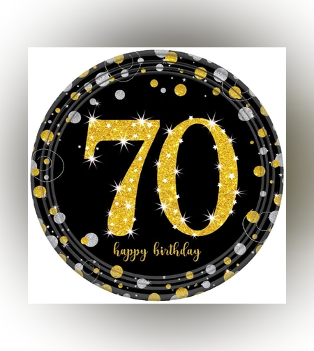 צלחות נייר ארוז 8 יח' גיל 70 בינוני