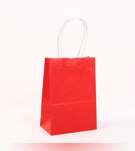 שקית נייר חלקה עם ידית 32*25*11 - אדום