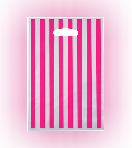 שקיות הפתעה ניילון (10יח') - פסים ורוד מרקר