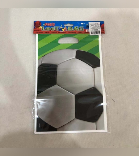 כדורגל - שקית ניילון להפתעות רקע ירוק / מארז 10 יח