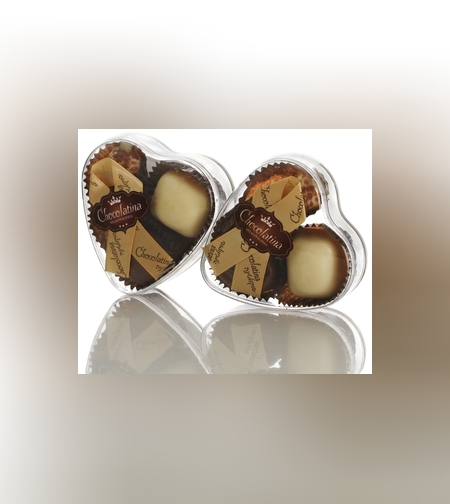 מארז פרלינים לב 3 חלבי