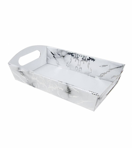 מגש קרטון 28/17/5.5 ס'מ-שייש כסף