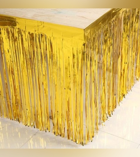 חצאית שולחן מטאלי פרנזים 75*275 זהב