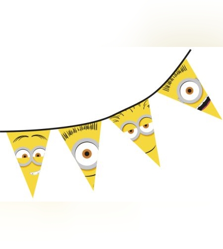 באנר שרשרת משולשים - מיניונים פרצופים