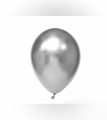 בלון כרום צבע כסף, 10 יח' באריזה