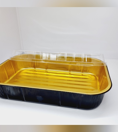 תבנית שחור זהב מלבנית גדולה + מכסה