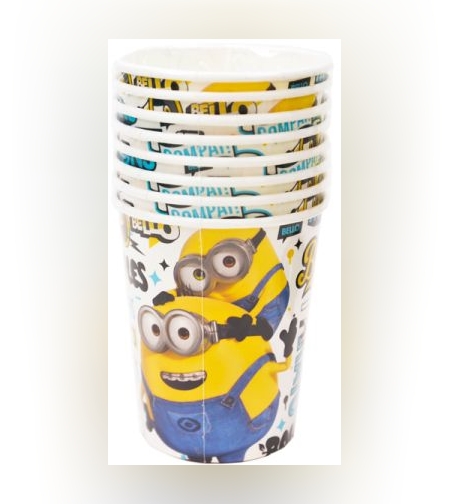 כוסות נייר 8יח - מיניונים מסיבה