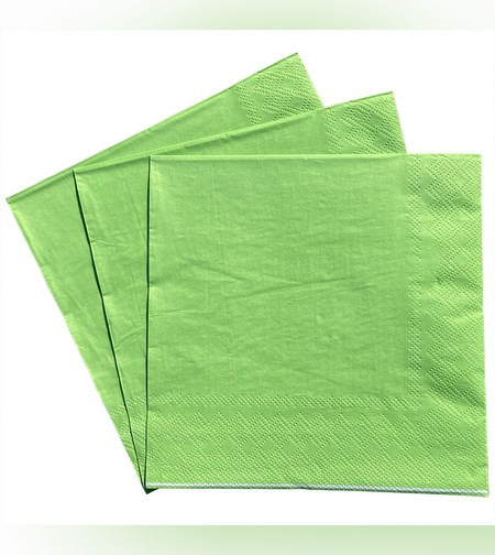 מפיות נייר חלקות צבע ירוק - 20 יחידות