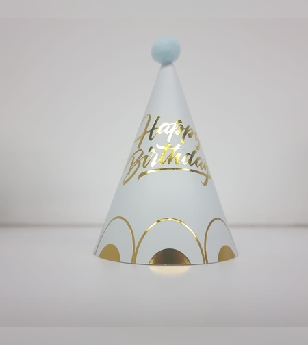 כובע קונוס מקרון H.B - תכלת זהב 16 סמ