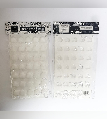 093Y - תבנית סיליקון לבבות 35 שקעים