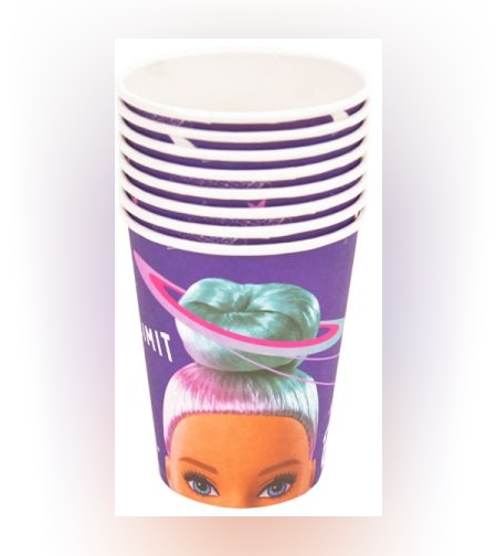 כוסות נייר 8יח' - ברבי חלל