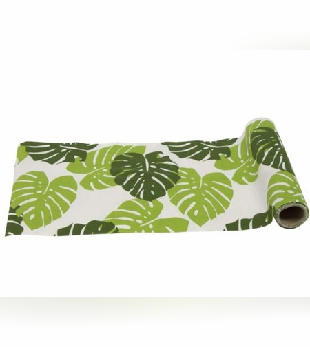 גליל בד כותנה 28 ס'מ 3 יארד-מודפס עלים ירוק