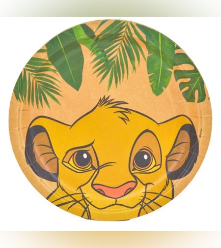 צלחות נייר 23 סמ 8 יח' קראפט - מלך האריות