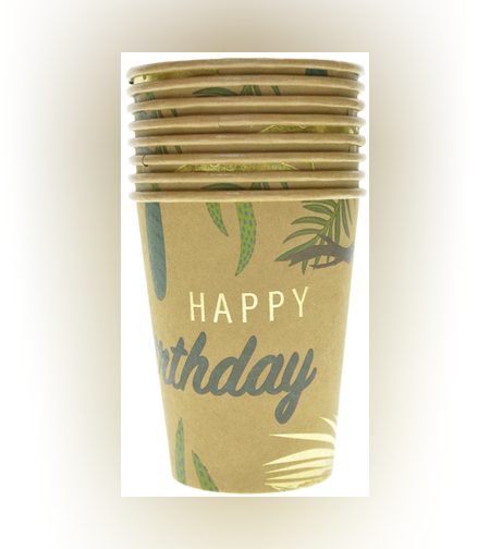 כוסות נייר 8יח-ספארי קראפט זהב