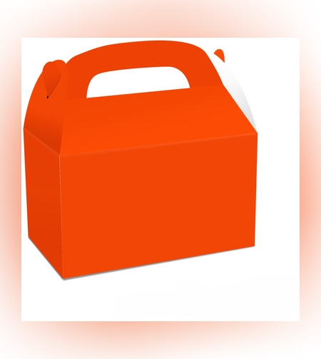 לאנצ' בוקס קרטון 16*9.5 - כתום (10 יח')