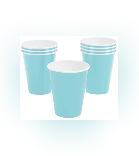 כוסות נייר פסטל פרימיום טורקיז 8 יח'