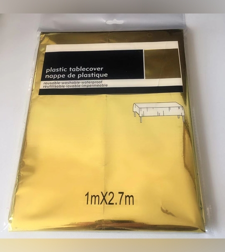 מפת שולחן מטאלית 100*270 זהב