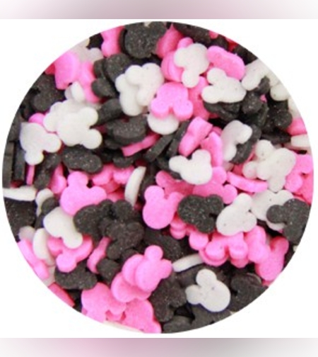 סוכריות קישוט מיני מאוס שחור ורוד לבן 65 גרם