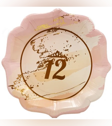 צלחות נייר 23 סמ 8 יח' - מזל טוב 12