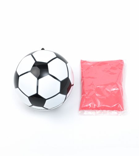 אביזר כדורגל לחשיפת מין הילוד (אבקה ורודה)