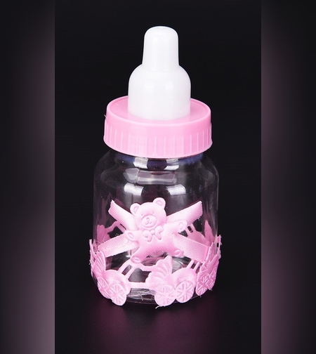 בקבוק פלסטיק קטן מעוצב למילוי - ורוד