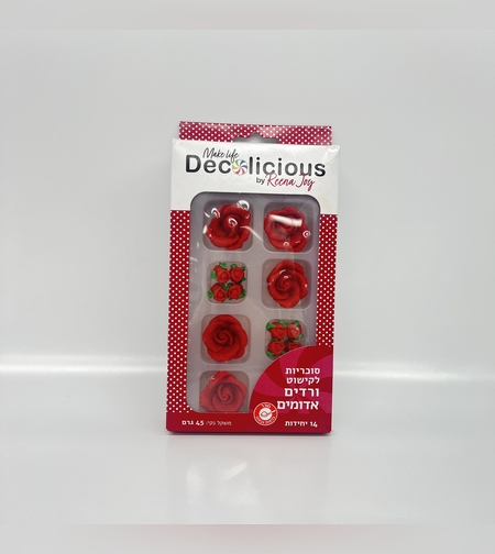 סוכריות קישוט ורדים אדומים