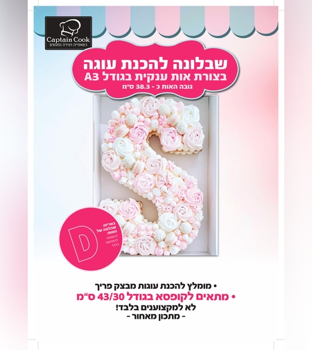 074D שבלונה מפלסטיק בגודל A3 האות D