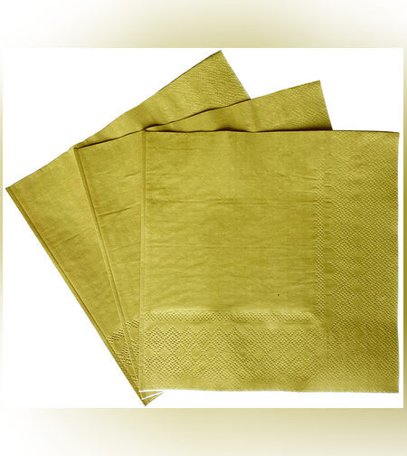 מפיות נייר חלקות צבע זהב - 20 יחידות