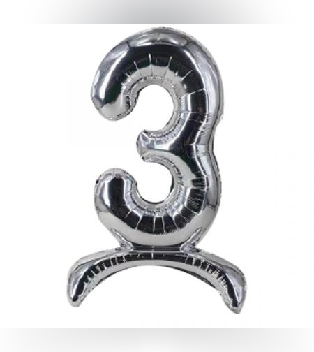 בלון מיילר 32 מרכז שולחן כסף ספרה 3