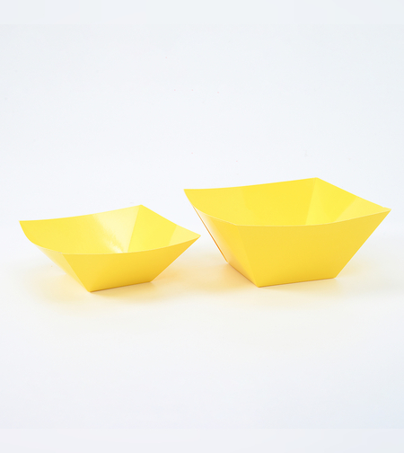 קערת הגשה קטנה קרטון צבעוני 3 יח' צהוב
