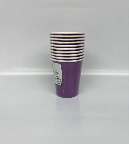 כוס נייר 9 אוז (10יח') סגול