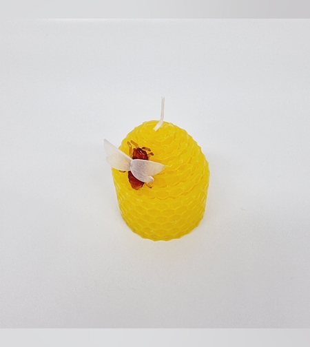 נר גדול חלת דבש עם דבורה