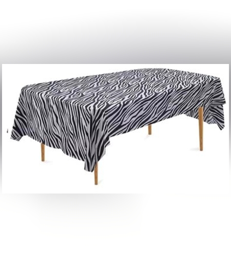 מפה לשולחן זברה שחור לבן 183*274