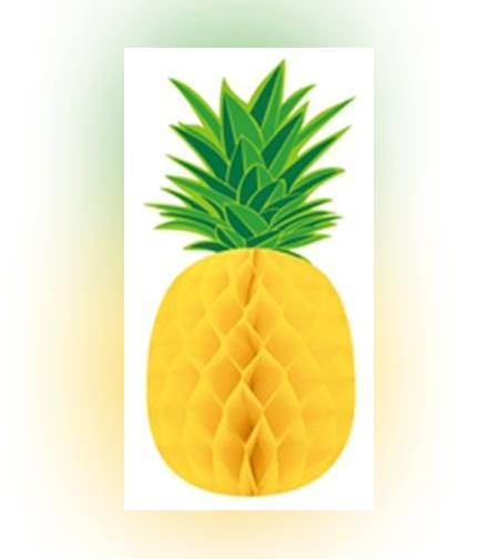 קישוט תליה 18X37סמ-אננס צהוב ירוק