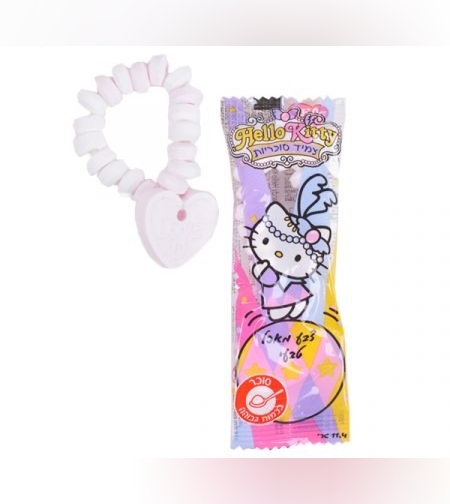 סוכריות סודה בצורת צמיד עם לב - הלו קיטי