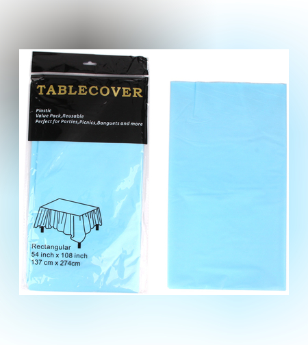 מפת שולחן ניילון 137*274 תכלת פסטל