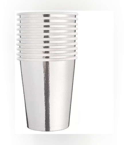 מבריקים כסף - כוסות 10 יח - OZ8