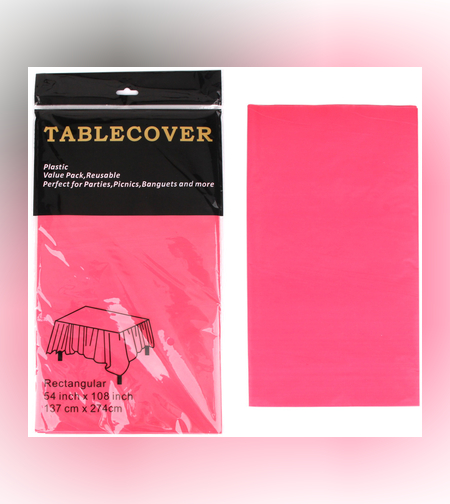 מפת שולחן ניילון 137*274 ורוד פוקסיה