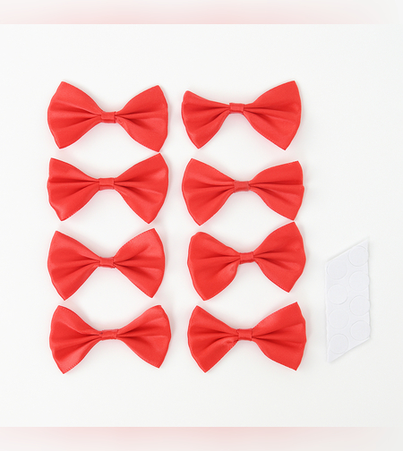 פפיון לקישוט עם דבק 8 יח' אדום