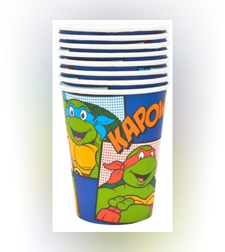 כוסות נייר 8יח' - צבי הנינג'ה