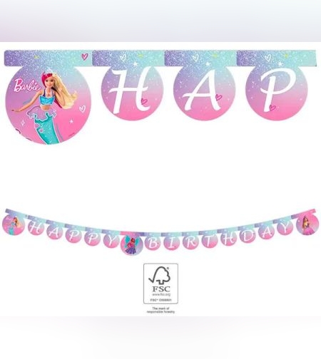 באנר צורני יום הולדת שמח - ברבי