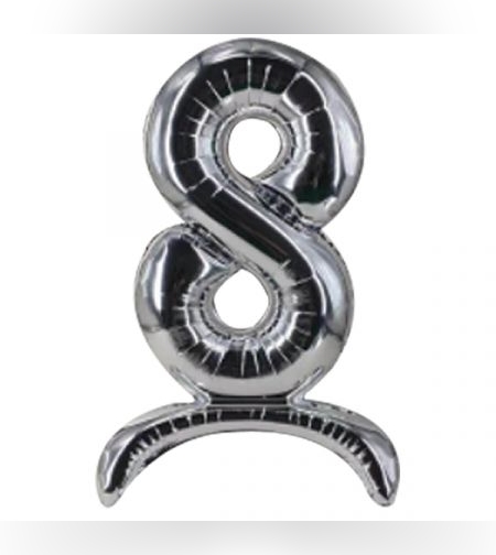 בלון מיילר 32 מרכז שולחן כסף ספרה 8