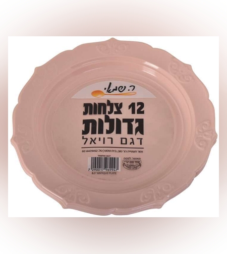 צלחות גדולות דגם רויאל 12 יח' (בחירת צבע מרשימה)